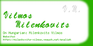 vilmos milenkovits business card